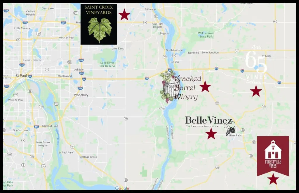 Stillwater Wine Tour Map